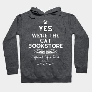 YES We're the Cat Bookstore (White Lettering) Hoodie
